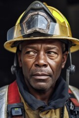 Fototapeta premium portrait of a firefighter on duty