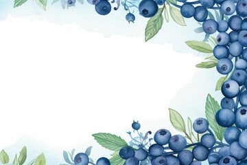 Obraz premium Watercolor blueberries frame