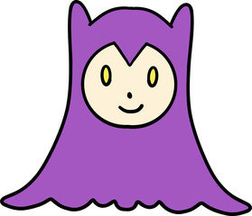 Halloween ghost holiday icon vector cute cartoon holiday symbol icon colored outline