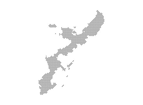 沖縄県 ドット地図 ベクターイラスト