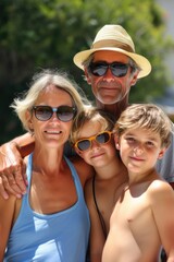 Obraz premium a family of four on holiday