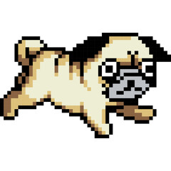 Obraz premium Dog cartoon icon in pixel style
