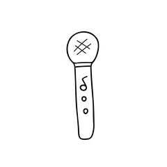 Hand drawn vector illustration toy microphone.