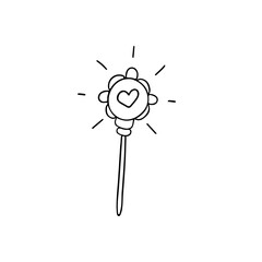 Hand drawn vector illustration magic wand.