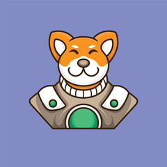 astronaut mascot logo icon shiba inu character
