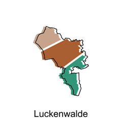 Map of Luckenwalde, World Map International vector template with outline graphic sketch style isolated on white background