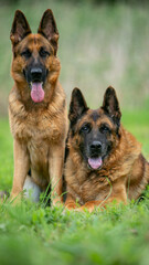 german shepherd dog on grass