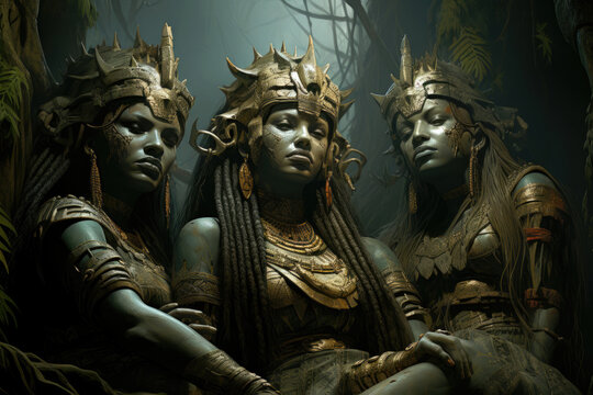 The Amazons a tribe of female warriors © Veniamin Kraskov