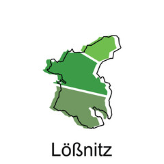 Lobnitz map. vector map of the German Country. Borders of for your infographic. Vector illustration design template