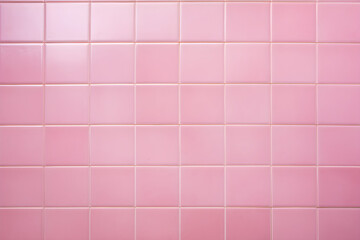 Fototapeta premium Pink tile wall chequered background bathroom floor texture