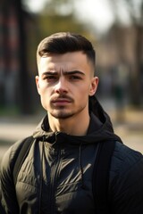 Fototapeta premium portrait of a sporty young man standing outdoors