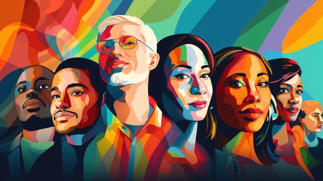 Diversity and inclusion poster. Diversity, equity and inclusion concept. Generative AI
