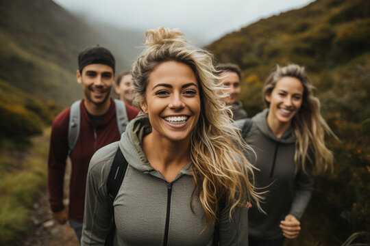 friends engaging in outdoor activities, radiating health and showcasing the impact of a balanced lifestyle on skin quality 