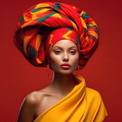 Illustration of a fashion portrait,  AI Generated