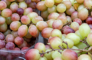 Red grapes for sale at city farmers market