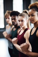 cropped shot of a group of young people working out together