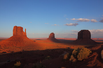  mittens of red sandstone on sunset