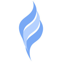 Blue Flame Icon Isolated on White