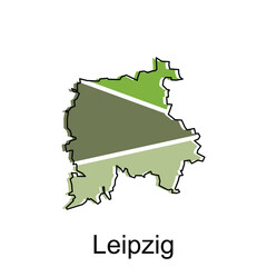 Leipzig City Map. vector map of German Country design template with outline graphic colorful style on white background