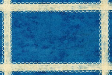 レース模様のフレームイラスト  青い下地