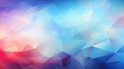 Fototapeta premium polygonal blue light and red gradient background abstract triangles.