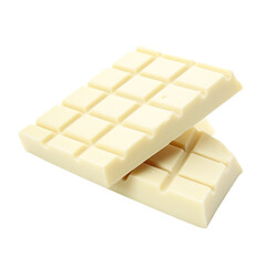 Delicious  White chocolate bar on transparent or white background, png