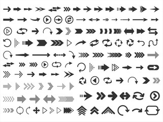 Big collection of different  arrows icons vector illustration 