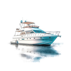 Fototapeta premium Yacht , Isolated On Transparent, PNG, HD