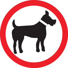 Beware of dog warning icon vector