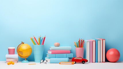 background back to school bright modern 3d.