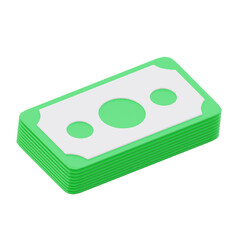 3d icon of a paper money stacked