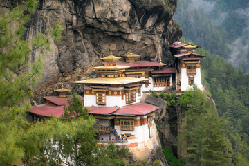 beautiful buddhist temple curved into the mountain
