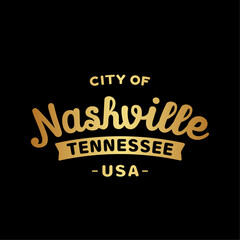 Nashville lettering design template. Nashville, Tennessee typography design. Vector and illustration.
