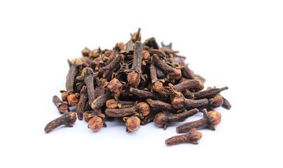 Dried Cloves on white background close-up view 