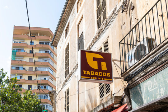 Tobacconist shop in the Mallorcan town of Manacor, Spain