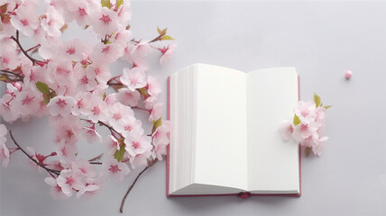 notepad background sakura flowers idea spring.