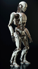 ai generated illustration full length of futuristic modern robot - obrazy, fototapety, plakaty