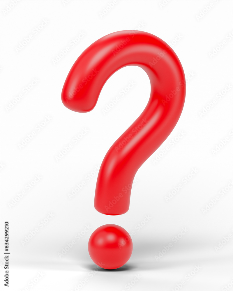 Poster 3d question mark icon or ask faq answer solution isolated on transparent background png file.