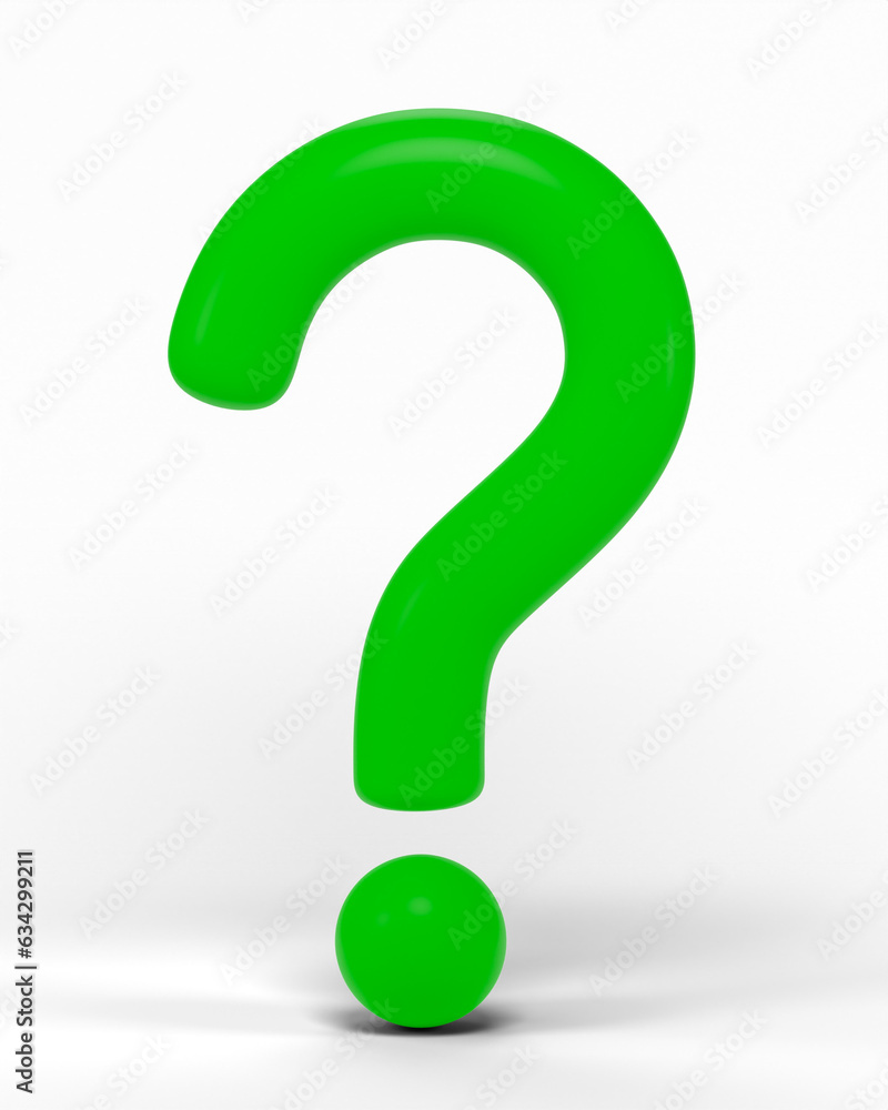 Poster 3d question mark icon or ask faq answer solution isolated on transparent background png file.