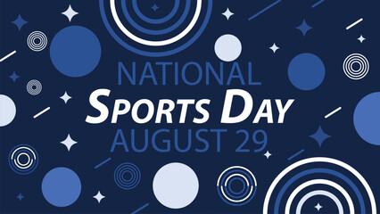 National Sports Day vector banner design. Happy National Sports Day modern minimal graphic poster illustration.
