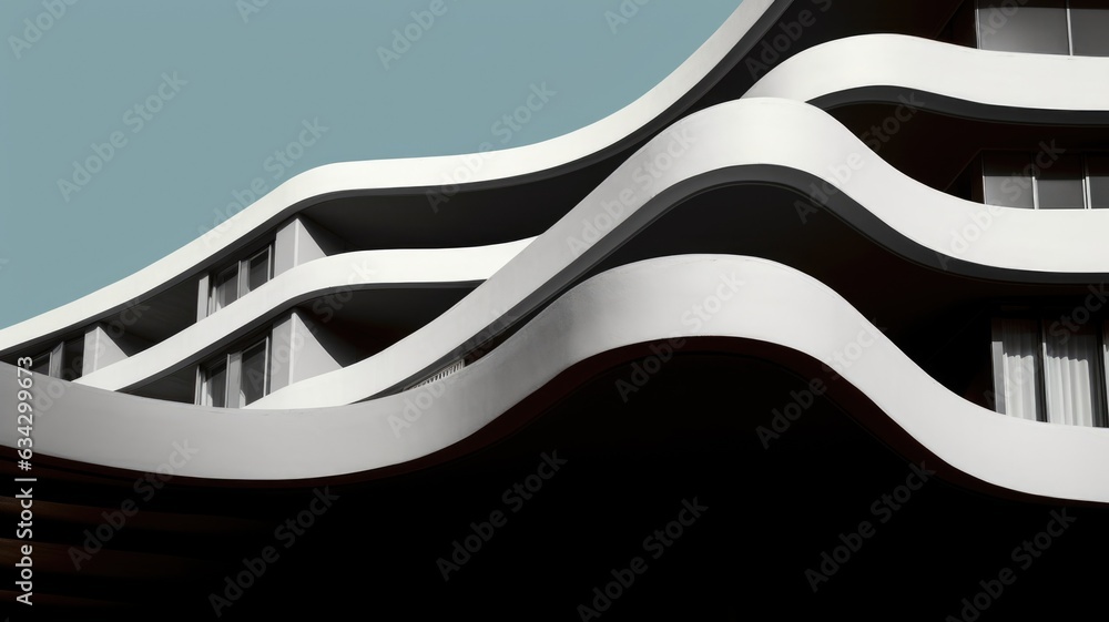 Aufkleber architecture abstract, curve, wave. generative ai imageg33.