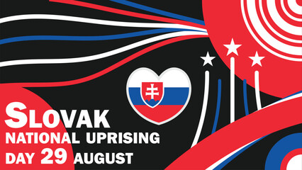 Slovak national uprising day vector banner design. Happy Slovak national uprising day modern minimal graphic poster illustration.