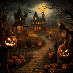 Halloweenday card illustration.