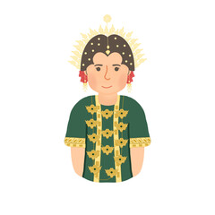 Woman in traditional costume from bugis indonesia 