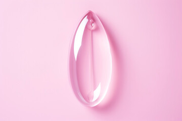 Isolated close-up of pink water droplet against transparent background, showcasing natural beauty of water in simple, abstract visual composition.