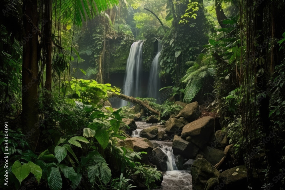 Poster Jungle Waterfall