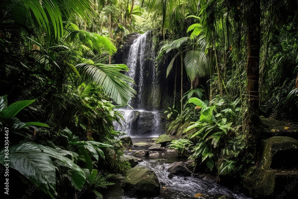 Poster Rainforest Waterfall