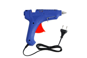 Electric hot melt glue gun isolated on white background with clipping path