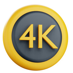 3d 4k logo illustration with transparetnt background