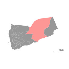Hadhramaut governorate, administrative division of the country of Yemen. Vector illustration.